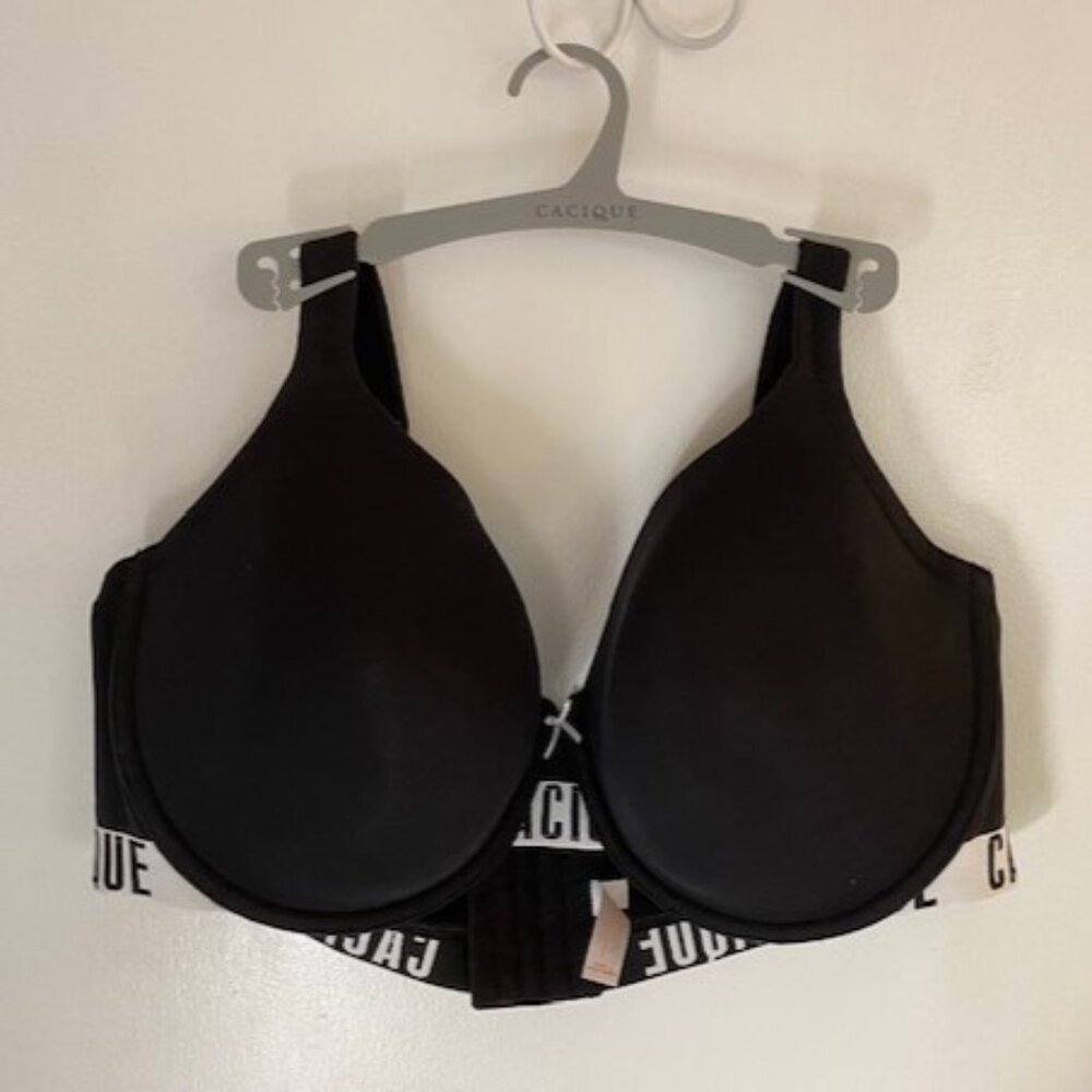 Cacique Black with White Cacique Accents - Lightly Lined - T-Shirt - 5 Hook